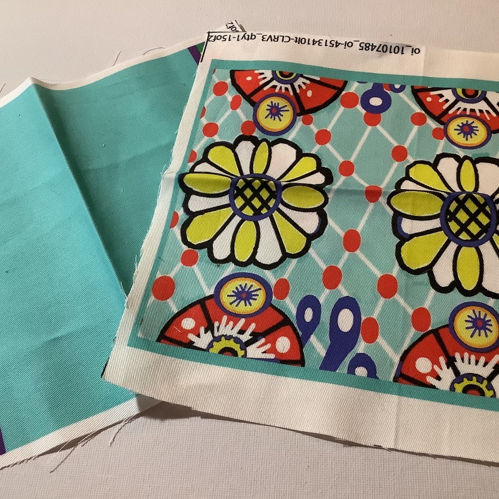 2 Latina Designs Cotton Squares, Turquoise